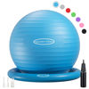 Picture of Fitvids Balance Ball with Base Kit, 65cm 26-inch Yoga Ball Chair, Exercise Ball with Inflatable Ring Base for Home or Office Desk, Includes Air Pump, Blue