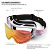 Picture of Juli Ski Goggle/Snow Snowboard Goggles for Men, Women & Youth - 100% UV Protection Anti-Fog Dual Lens(White Frame+13% VLT Orange Len)