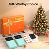 Picture of Hotdot Hand Warmers Rechargeable with Gift Box, 4 Pack Electric Hand Warmer with LED Display Battery and Temperature, 4 Heating Levels Portable Hot Hands, for Men, Women, Hunting Cyan