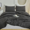 Picture of Litanika Oversized King Comforters Dark Grey Super King Size, 3 Pieces Lightweight Solid Bedding Comforter Set, All Season Fluffy Bed Set (120x120In Comforter & 2 Pillowcases)