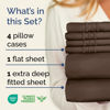 Picture of Extra Deep Cal King Sheet Set - 6 Piece Breathable & Cooling Sheets - Hotel Luxury Bed Sheets Set - Easy & Secure Fit - Soft, Wrinkle Free & Comfy Sheets Set - Brown Sheet Set with Extra Deep Pockets