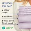 Picture of Extra Deep Queen Sheet Set - 6 Piece Breathable and Cooling Sheets - Hotel Luxury Bed Sheets Set - Easy Fit - Soft, Wrinkle Free and Comfy Sheets Set - Light Lavender Sheet Set with Extra Deep Pockets