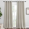 Picture of NICETOWN Natural Room Darkening Curtains 102" Long for Boho Farmhouse Home Decoration, 55" Wide, Set of 2, Window Treatment Total Privacy Drape Panels for Bedroom Living Room Guest Room