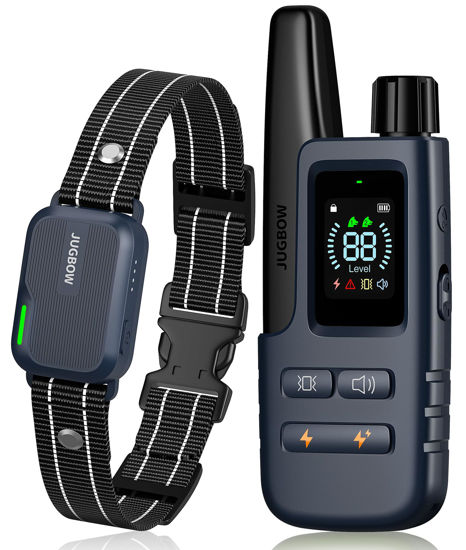 Picture of Jugbow Dog Shock Collar - 3300FT Dog Training Collar with Remote IPX7 Waterproof Electric Collar with 4 Training Modes, Security Lock, Rechargeable e-Collar for All Breeds, Sizes Dark Blue