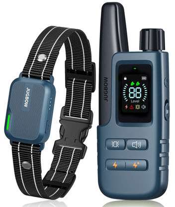 Picture of Jugbow Dog Shock Collar - 3300FT Dog Training Collar with Remote IPX7 Waterproof Electric Collar with 4 Training Modes, Security Lock, Rechargeable e-Collar for All Breeds, Sizes Cyan Blue