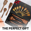 Picture of Zulay Kitchen 9-Piece Teak Wooden Utensils for Cooking - Natural Teak Utensil Set with Premium Gift Box - Non-Stick Wooden Spoons for Cooking - Kitchen Gift Set - Comfortable Grip Wooden Utensil Set