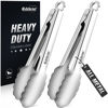 Picture of Eddeas 2 Pcs 7 Inch Small Tongs, All Metal Mini Tongs For Serving, Heavy Duty Stainless Steel Kitchen Tongs, For Cooking, Food, Buffet, Salad, Fruits, Bread, Dishwasher Safe