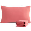 Picture of NTBAY King Pillowcase Set - 2 Pack Brushed Microfiber 20x36 Pillowcases - Soft, Wrinkle-Free, Fade-Resistant, Stain-Resistant, Coral Pink Pillowcases with Envelope Closure - 20x36 Inches, Coral Pink