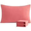 Picture of NTBAY Standard Pillowcase Set - 2 Pack Brushed Microfiber 20x26 Pillowcases - Soft, Wrinkle-Free, Fade-Resistant, Stain-Resistant, Coral Pink Pillowcases with Envelope Closure - 20x26 Inches