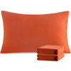 Picture of NTBAY Standard Pillowcase Set - 2 Pack Brushed Microfiber 20x26 Pillowcases - Soft, Wrinkle-Free, Fade-Resistant, Stain-Resistant, Brunt Orange Pillowcases with Envelope Closure - 20x26 Inches
