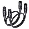 Picture of Cable Matters 2-Pack Premium Short XLR to XLR Cables, XLR Microphone Cable 1 Foot, Oxygen-Free Copper (OFC) XLR Male to Female Cord, Mic Cord, XLR Speaker Cable, Black