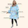 Picture of Catalonia Cat Print Oversized Hoodie Blanket Sweatshirt, Comfortable Sherpa Giant Pullover for Adults Men Women Teenagers Wife Girlfriend Gift