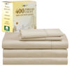 Picture of California Design Den Split King Bed Sheets Set, 400 Thread Count 100% Cotton Sateen, Soft & Breathable, Cooling Bed Sheets for Adjustable Beds, Deep Pocket Bed Sheets (Beige)