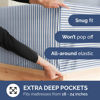 Picture of Extra Deep King Sheet Set - 6 Piece Breathable and Cooling Sheets - Hotel Luxury Bed Sheets Set - Easy Fit - Soft, Wrinkle Free and Comfy Sheets Set - Blue Striped Sheet Set with Extra Deep Pockets