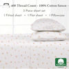 Picture of California Design Den Twin XL Bed Sheets Printed Floral Sheet Set - 400 Thread Count 100% Cotton Sateen, Deep Pocket Sheets & Pillowcase Set - Soft Floral
