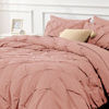 Picture of Bedsure Queen Comforter Set Dusty Pink - Bed in a Bag Queen Size 7 Pieces, Pintuck Bed Set Gift for Family, Pinch Pleat Dusty Pink Comforter with Sheets, Pillowcases & Shams