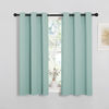 Picture of NICETOWN Aqua Blue Thermal Insulated Curtains Blackout Draperies, Window Treatment Solid Grommet Room Darkening Drape Panels for Bedroom (Set of 2, 34 by 45 inches Long)