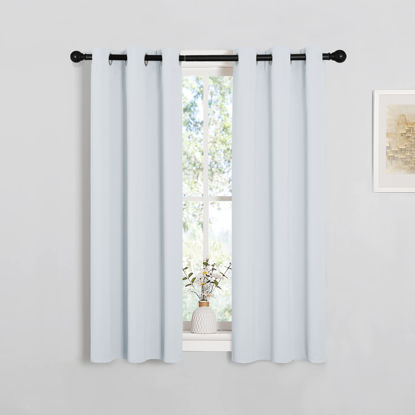 Picture of NICETOWN Room Darkening Draperies Curtains Panels, 2 Panels, 29 by 40, Greyish White, Window Treatment Thermal Insulated Grommet Room Darkening Curtains/Drapes for Bedroom