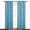 Picture of NICETOWN Thermal Curtains for Kids Room, Window Treatment Thermal Insulated Solid Grommet Blackout Drape Panels for Bedroom (Teal Blue, Set of 2, 34 by 84 inches)