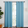 Picture of NICETOWN Thermal Curtains for Kids Room, Window Treatment Thermal Insulated Solid Grommet Blackout Drape Panels for Bedroom (Teal Blue, Set of 2, 34 by 84 inches)