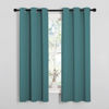 Picture of NICETOWN Kitchen Curtain Panels Blackout Draperies, Thermal Insulated Solid Grommet Blackout Curtains/Drapes (Sea Teal, One Pair, 34 by 63-Inch)