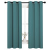 Picture of NICETOWN Kitchen Curtain Panels Blackout Draperies, Thermal Insulated Solid Grommet Blackout Curtains/Drapes (Sea Teal, One Pair, 34 by 63-Inch)
