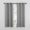 Picture of NICETOWN Bedroom Curtains Blackout Drapery Panels, Three Pass Microfiber Thermal Insulated Solid Ring Top Blackout Window Curtains/Drapes (Two Panels, 34 x 54 inches, Silver Grey)