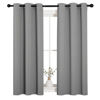 Picture of NICETOWN Bedroom Curtains Blackout Drapery Panels, Three Pass Microfiber Thermal Insulated Solid Ring Top Blackout Window Curtains/Drapes (Two Panels, 34 x 54 inches, Silver Grey)