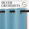 Picture of NICETOWN Thermal Insulated Curtains Blackout Draperies, Window Treatment Solid Grommet Room Darkening Drape Panels for Bedroom (Teal Blue, Set of 2, 34 by 72 inches Long)