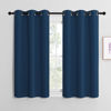 Picture of NICETOWN Moroccan Blue Room Darkening Curtains for Kitchen, Window Treatment Thermal Insulated Solid Grommet Room Darkening Curtains/Drapes for Bedroom (Set of 2, 42 inches Wide by 48 inches Long)