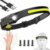 Picture of Headlamp Rechargeable, 230° Wide Beam Head Lamp LED with Motion Sensor for Adults - Camping Accessories Gear, Waterproof Head Light Flashlight for Hiking, Running, Repairing, Fishing, Cycling