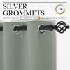 Picture of NICETOWN Greyish Green Room Darkening Curtains for Kitchen, Window Treatment Thermal Insulated Solid Grommet Room Darkening Curtains/Drapes for Bedroom (Set of 2, 42 inches Wide by 50 inches Long)