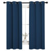 Picture of NICETOWN Bedroom Curtain Panels Blackout Draperies, Thermal Insulated Solid Grommet Blackout Curtains/Drapes (1 Pair, 34 by 63 inches, Moroccan Blue)