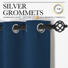 Picture of NICETOWN Bedroom Curtain Panels Blackout Draperies, Thermal Insulated Solid Grommet Blackout Curtains/Drapes (1 Pair, 34 by 63 inches, Moroccan Blue)