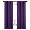 Picture of NICETOWN Thermal Curtains Insulated Blackout Draperies, Triple Weave Home Decoration Solid Ring Top Blackout Drape Panels for Bedroom (Set of 2, 34 x 63 Inch, Royal Purple)