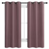 Picture of NICETOWN Dry Rose Room Darkening Curtains for Kitchen, Set of 2, 42 inches Wide by 68 inches Long, Window Treatment Thermal Insulated Solid Grommet Room Darkening Curtains/Drapes for Bedroom