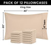 Picture of Utopia Bedding King Pillow Cases - Pack of 12 - Envelope Closure - Soft Brushed Microfiber Fabric - Shrinkage and Fade Resistant Pillow Covers King Size 20 X 40 Inches (King, Beige)