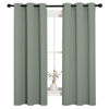 Picture of NICETOWN Bedroom Curtain Panels Blackout Draperies, Thermal Insulated Solid Grommet Blackout Curtains/Drapes (1 Pair, 34 by 63 inches, Greyish Green)