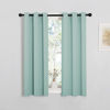 Picture of NICETOWN Thermal Insulated Curtains Blackout Draperies, Window Treatment Solid Grommet Room Darkening Drape Panels for Bedroom (Aqua Blue, Set of 2, 29 by 45 inches Long)