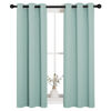 Picture of NICETOWN Thermal Insulated Curtains Blackout Draperies, Window Treatment Solid Grommet Room Darkening Drape Panels for Bedroom (Aqua Blue, Set of 2, 29 by 45 inches Long)