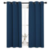 Picture of NICETOWN Window Curtain Panels, Thermal Insulated Solid Grommet Blackout Draperies/Drapes for Basement (Moroccan Blue, 1 Pair, 34 by 54-inch)