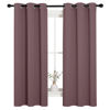 Picture of NICETOWN Bedroom Curtain Panels Blackout Draperies, 1 Pair, 34 by 63 inches, Dry Rose, Thermal Insulated Solid Grommet Blackout Curtains/Drapes
