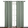 Picture of NICETOWN Window Curtain Panels, Thermal Insulated Solid Grommet Blackout Draperies/Drapes for Basement (Greyish Green, 1 Pair, 34 by 84-inch)