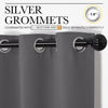 Picture of NICETOWN Bedroom Blackout Curtains Panels, 1 Pair, 55 inches by 108 Inch, Grey, Triple Weave Energy Saving Thermal Insulated Solid Grommet Blackout Draperies for Patio