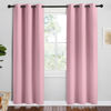 Picture of NICETOWN Crystal Pink Room Darkening Curtains for Kitchen, Set of 2, 42 inches Wide by 78 inches Long, Window Treatment Thermal Insulated Solid Grommet Room Darkening Curtains/Drapes for Bedroom