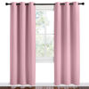 Picture of NICETOWN Crystal Pink Room Darkening Curtains for Kitchen, Set of 2, 42 inches Wide by 78 inches Long, Window Treatment Thermal Insulated Solid Grommet Room Darkening Curtains/Drapes for Bedroom