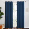 Picture of NICETOWN Window Curtain Panels, Thermal Insulated Solid Grommet Blackout Draperies/Drapes for Basement (Moroccan Blue, 1 Pair, 34 by 84-inch)