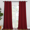 Picture of NICETOWN Burgundy Red Blackout Drapes - Window Treatment Light Blocking Privacy Curtain Panels for Christmas Window Decoration (Set of 2, 42 inches by 95-inch)