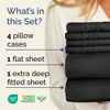 Picture of Extra Deep Queen Sheet Set - 6 Piece Breathable & Cooling Sheets - Hotel Luxury Bedding Set w/18-24 Inch Extra Deep Pockets - Easy & Secure Fit - Super Soft, Wrinkle Free & Comfy - Black, Queen Size