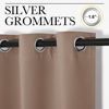 Picture of NICETOWN Bedroom Blackout Curtains and Drapes, Set of 2, 55 by 102 Inch, Cappuccino, Window Treatment Thermal Insulated Solid Grommet Blackout Draperies for Bedroom